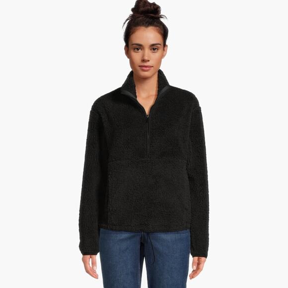 No Boundaries Jackets & Blazers - NWOT NO BOUNDARIES Plush Pullover 1/4 Zip Fleece Teddy Sweater (Black | XL)